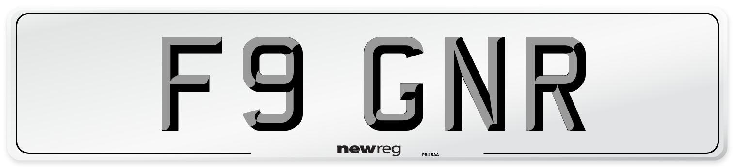 F9 GNR Number Plate from New Reg